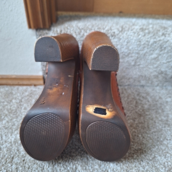 Marengo Womens Leather Mexican Zip Heeled Platform Artisan Booties Size 6.5 - Picture 9 of 9